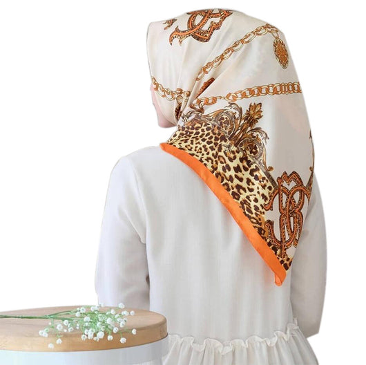 Pañuelo Cuadrado Grande de Seda Simulada - Accesorio Versátil para Mujer - Image 9