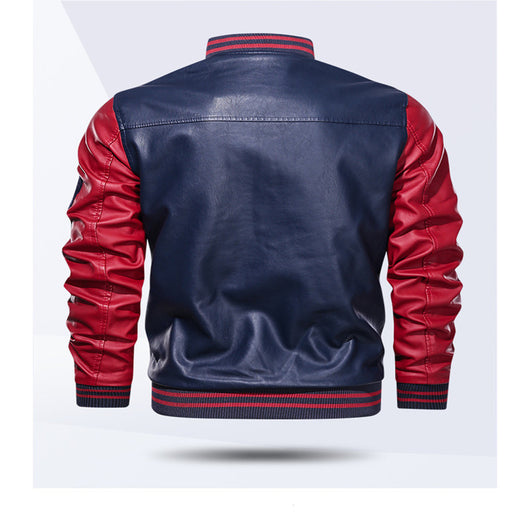 Chaqueta de Cuero PU Acolchada para Motociclista - Estilo Béisbol Hombre - Image 2