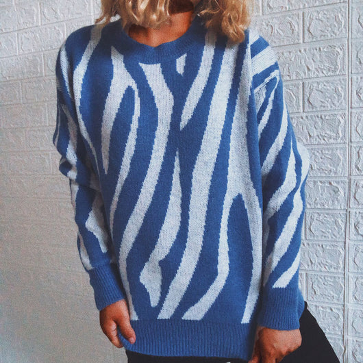 Suéter de Cuello Redondo con Rayas para Otoño e Invierno - Image 6
