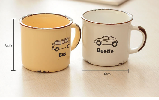 Taza de Viaje Esmaltada con Diseño de Auto - Taza de Café Térmica para Aventuras - Image 4