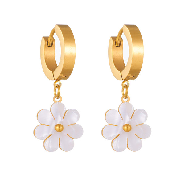 Conjunto de Joyería Flor Margarita en Acero Inoxidable: Collar Doble y Aretes - Image 10