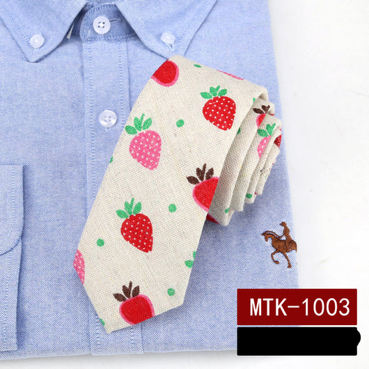 Corbata Casual de Algodón y Lino con Estampado Infantil - Image 6