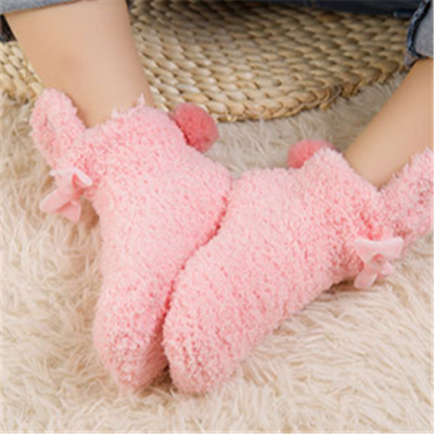 Calcetines de Bebé Niña Coral Fleece Suave con Diseño de Conejito - Image 8
