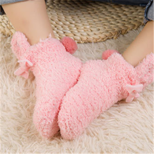 Calcetines de Bebé Niña Coral Fleece Suave con Diseño de Conejito - Image 8