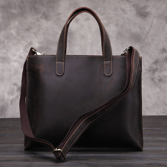 Maletín Ejecutivo Cuero Crazy Horse - Bolso Mensajero Premium en Cuero Genuino