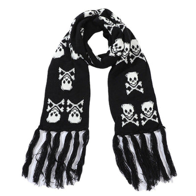 Bufanda Térmica Tejida Gruesa con Diseño Calavera - Image 3