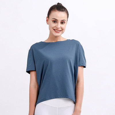 Blusa Deportiva Suelta Manga Corta Talla Grande para Yoga y Entrenamiento - Image 3