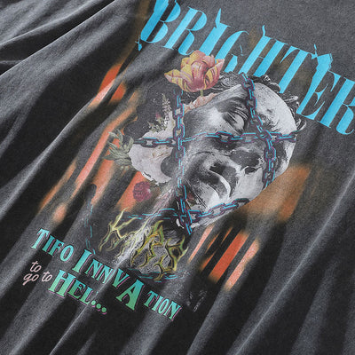 Camiseta Estampada de Manga Corta Estilo Europeo y Estadounidense para Hombre - Image 3