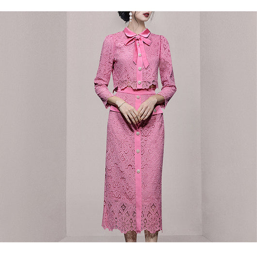 Conjunto Elegante de Encaje: Top Calado y Falda Cintura Alta - Dopamina Fashion - Image 8