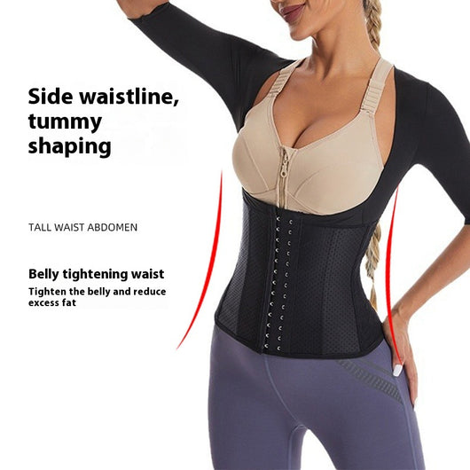 Faja Deportiva Reductora con 10 Varillas y Manga Corta - Cintura Controladora - Image 4