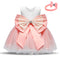 Vestido de Princesa para Primer Año con Moño y Encaje