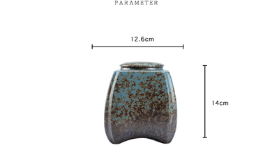 Recipiente de Té Cerámica Azul con Horno Decorativo - Image 10