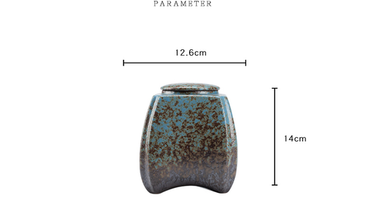 Recipiente de Té Cerámica Azul con Horno Decorativo - Image 10