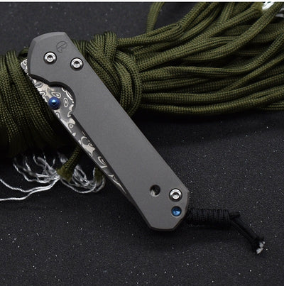 Cuchillo Plegable Damascus de Acero Damasco Premium - Image 11
