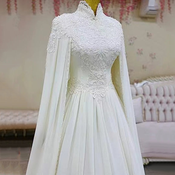 Mermaid Wedding Dress with Lace and Long Sleeves
