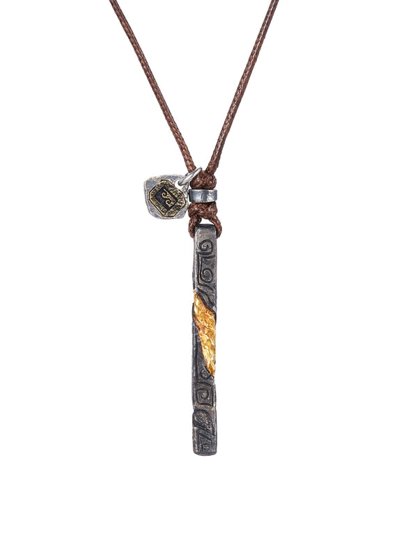 Collar Personalizado de Plata Esterlina 925 Chapado en Oro 24K para Hombre