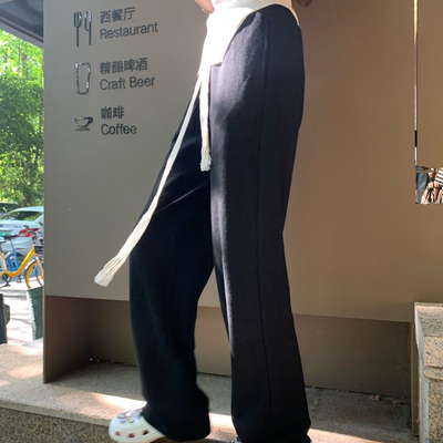Pantalones Rectos Casual con Cordón Trenzado para Mujer - Image 2
