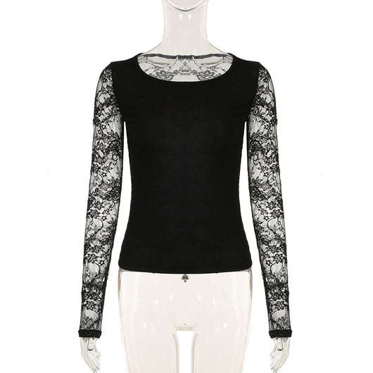 Blusa Sexy Encaje Espalda Descubierta Ajustada Elegante - Image 33