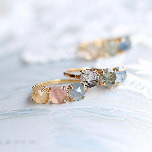 Anillo de Plata 925 con Cristal Natural para el Cabello
