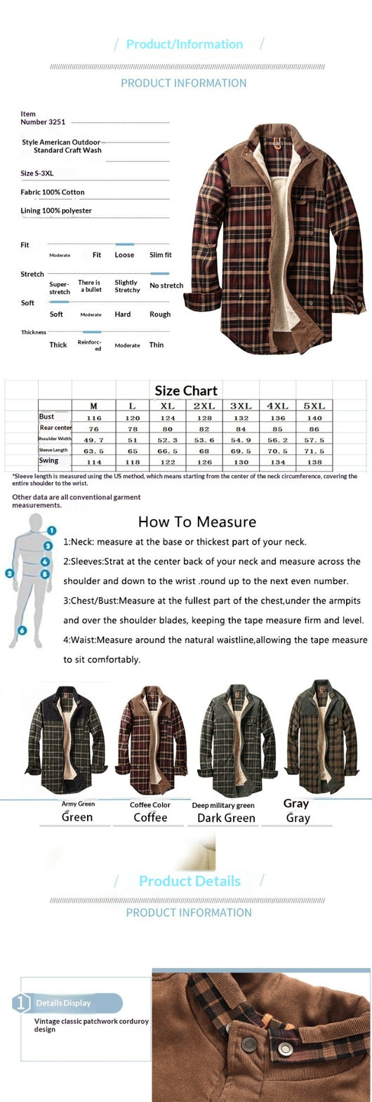 Camisa de Cuadros Talla Europea para Hombre - Image 7