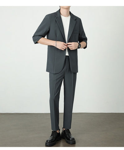 Blazer Casual de Seda de Hielo para Hombre - Ligero y Fresco para Verano - Image 7