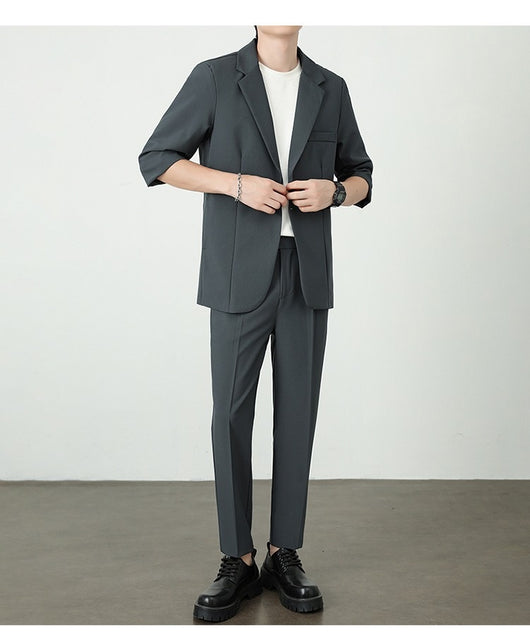 Blazer Casual de Seda de Hielo para Hombre - Ligero y Fresco para Verano - Image 7
