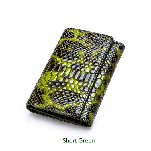 Billetera de Lujo Pochette Mujer Cuero Genuino Patrón Serpiente Cartera Larga