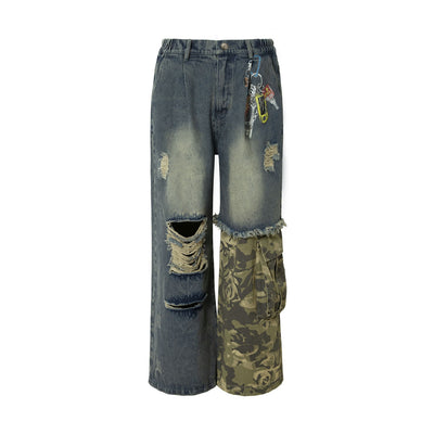 Pantalones Vaqueros Rotos para Hombre - Estilo Industrial - Image 4