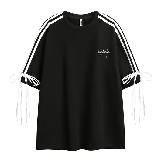 Camiseta de Hombre a Rayas con Cordones y Manga Corta - Image 7