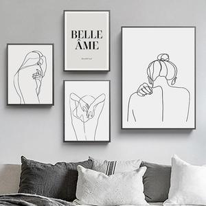 Cuadro Minimalista de Belleza Femenina Abstracto sin Marco