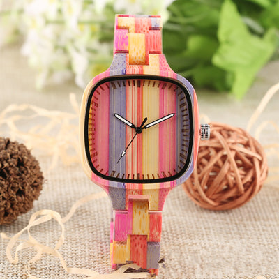 Reloj de Bambú con Colores Vibrantes - Image 10
