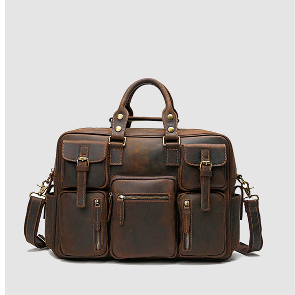 Bolsa Transversal Masculina de Couro com Grande Capacidade