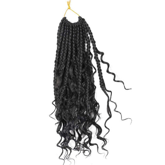 Peluca de Cabello Sintético con Trenzas de Tres Hilos - Image 3
