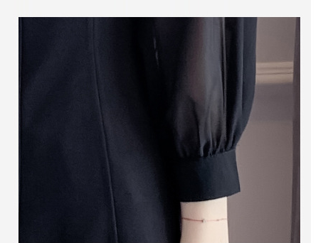 Vestido Camisero de Chifón con Mangas Linterna - Image 9