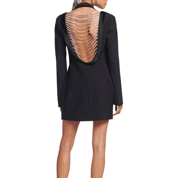 Abrigo Slim Fit con Cadena Diamante para Mujer