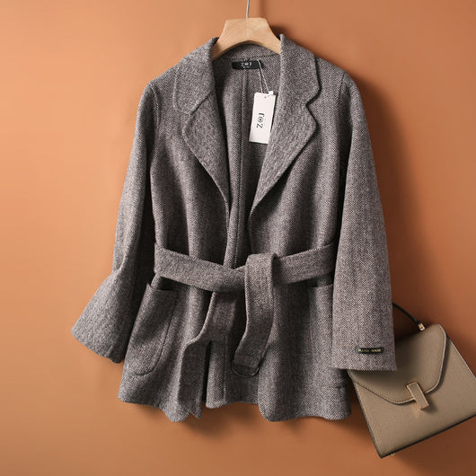 Abrigo de Lana Reversible Elegante para Mujer - Corte Holgado - Image 14