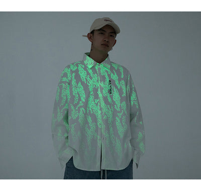Camisa Manga Larga Estampado Luminoso Tide Brand - Jacket Versátil para Hombre - Image 16
