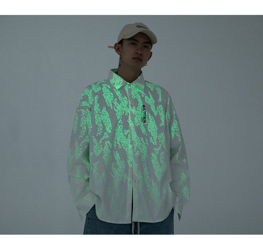 Camisa Manga Larga Estampado Luminoso Tide Brand - Jacket Versátil para Hombre - Image 16