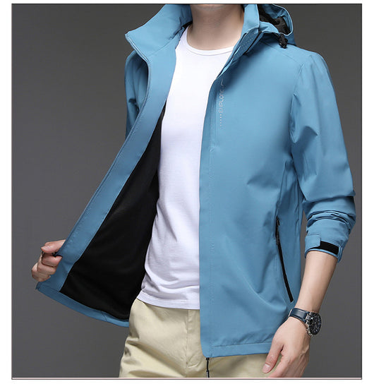 Chaqueta Casual para Hombre en Color Sólido con Gorro Incluido - Image 5