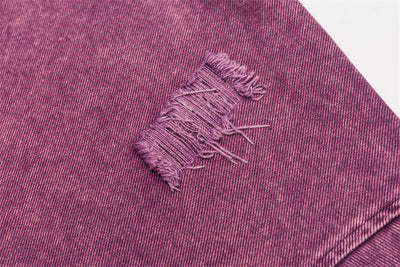 Sudadera Hoodie Denim Desgastada Estilo Punk con Capucha - Image 24