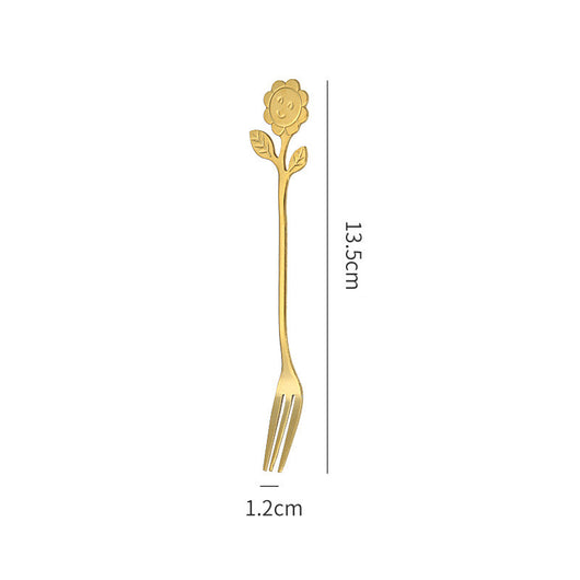 Cucharilla de Acero Inoxidable Estilo Japonés con Diseño Girasol - Image 6