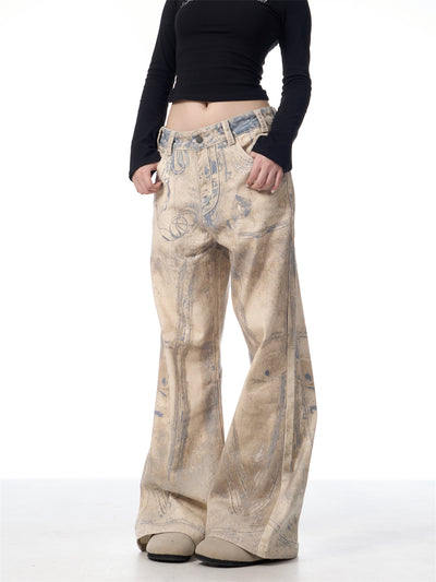 Jeans Retro con Impresión Láser 3D Efecto Vintage Desteñido - Image 11