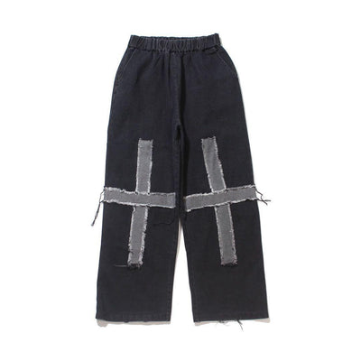 Jeans Anchos con Flecos y Detalle Cruzado - Image 11