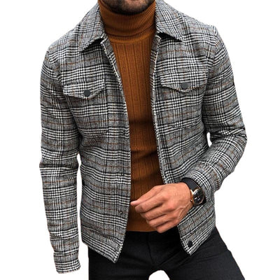 Chaqueta Casual de Cuadros Otoño para Hombre - Diseño Moderno y Versátil - Image 8