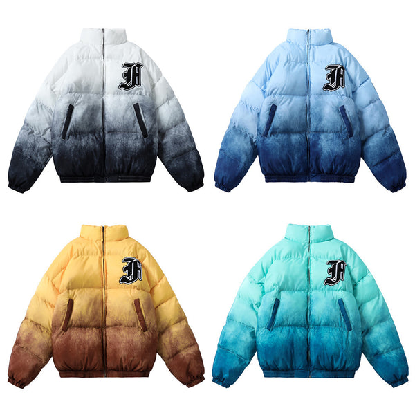 Chaqueta Acolchada Harajuku Oversize con Contraste de Colores