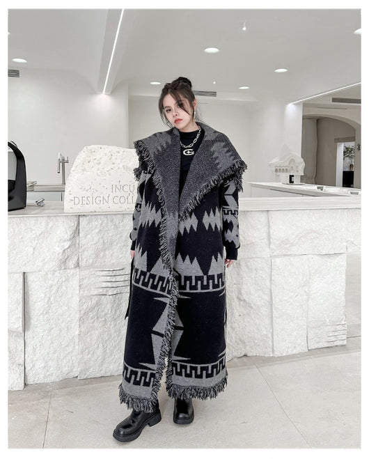 Cardigan Tejido Largo Holgado para Invierno - Abrigo de Punto Cómodo - Image 15