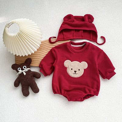 Pijama Enterizo Bebé Osito Cartoon Cálido de Felpa con Capucha - Image 31