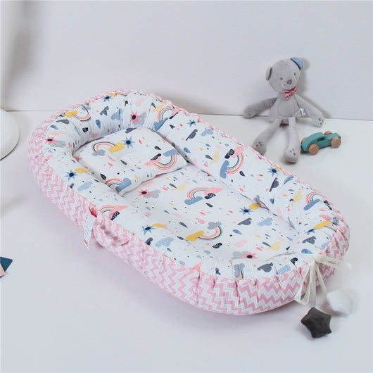 Almohada de Viaje Plegable para Cuna Portátil con Funda Lavable - Image 28