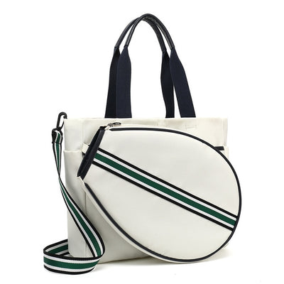 Bolso Deportivo de Lona a Rayas para Raqueta de Tenis y Playa - Image 3