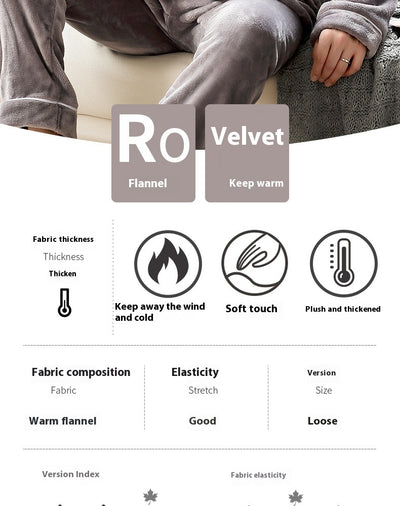 Pijama de Franela para Hombre con Solapa - Abrigo Cardigan Otoño e Invierno - Image 24